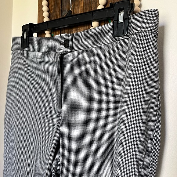 Talbots Houndstooth Pants Black Formal Straight Ankle Work Pants, Women’s Size 8 - Picture 3 of 16